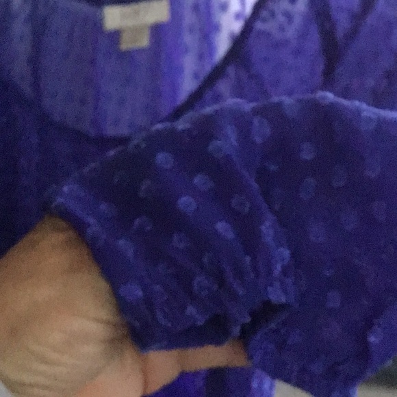Like new LOFT sheer purple top. Size large. - Picture 5 of 5